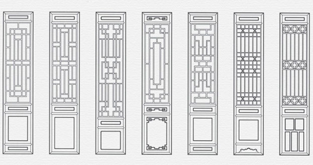 木兰常用中式仿古花窗图案隔断设计图